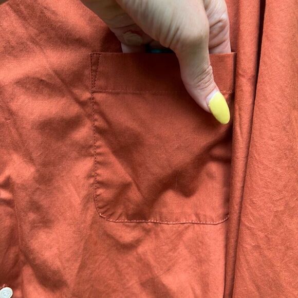 Ivy Crew Men's Rust Brown Single Needle Tailoring Long Sleeve Shirt Size 2XL - Picture 4 of 7